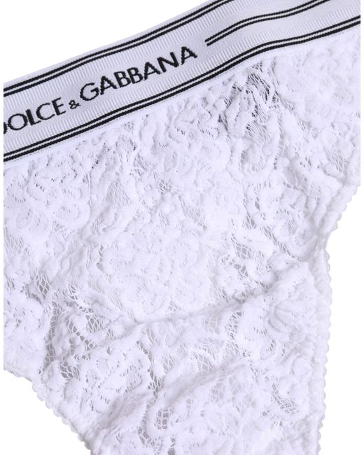 Dolce & Gabbana White Nylon Floral Lace Bottom Panty Underwear for men