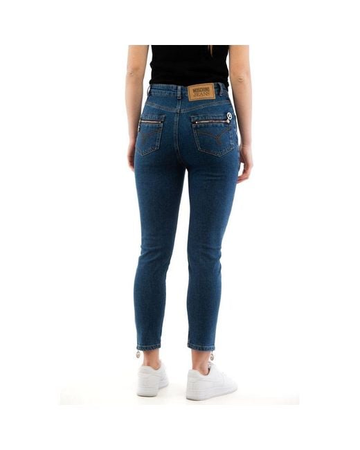 Moschino Blue Multicolor Cotton High