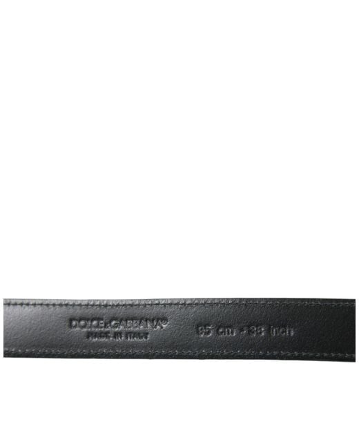 Dolce & Gabbana Black Elegant Leather Belt With Metal Buckle
