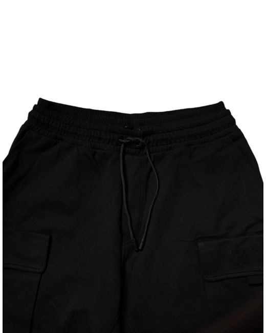 Dolce & Gabbana Black Cotton Men Cargo Jogger Sweatpants Pants for men
