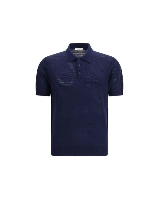Roberto Collina Blue Cotton Polo Shirt for men