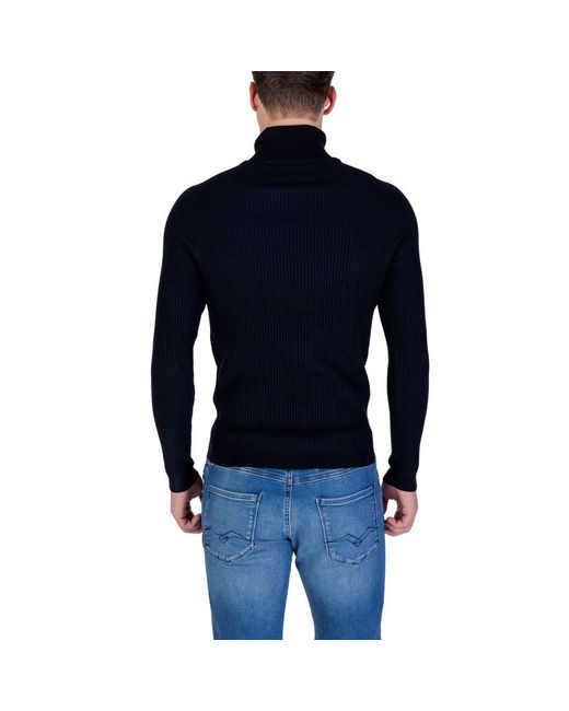Antony Morato Blue Viscose Turtleneck for men