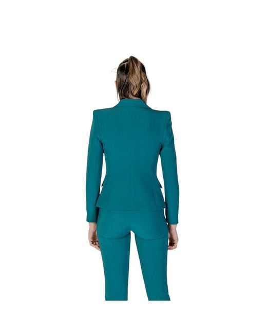 Rinascimento Blue Black Polyester Blazer