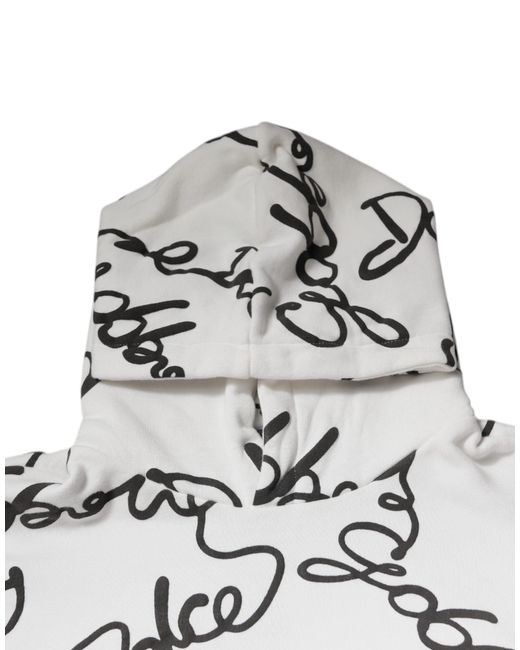 Dolce & Gabbana Gray Signature Print Hoodie for men
