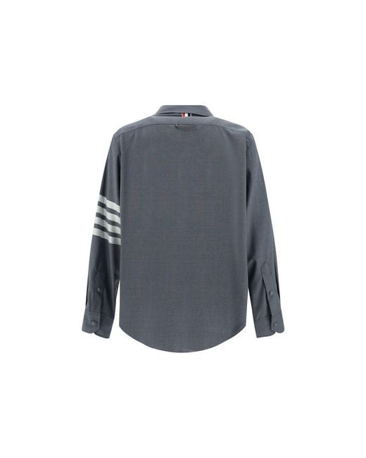 Thom Browne Blue Gray Wool Oves Aries Dress Shirt for men