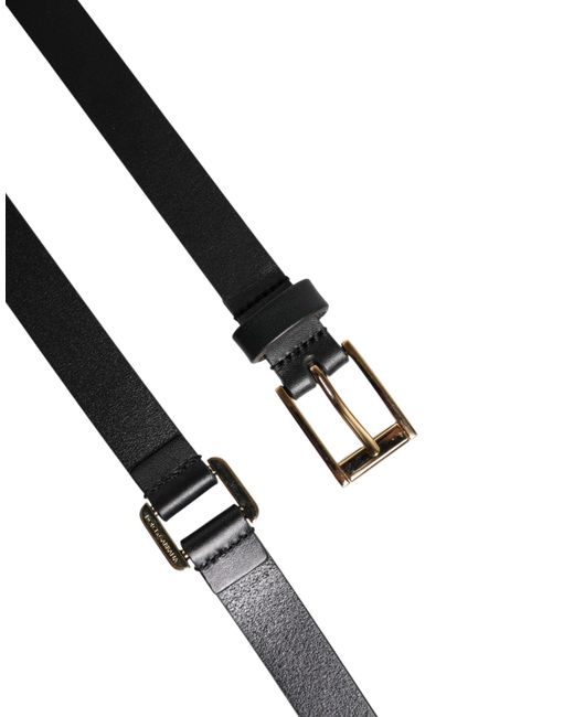 Dolce & Gabbana Black Double Strap Leather Buckle Belt for men