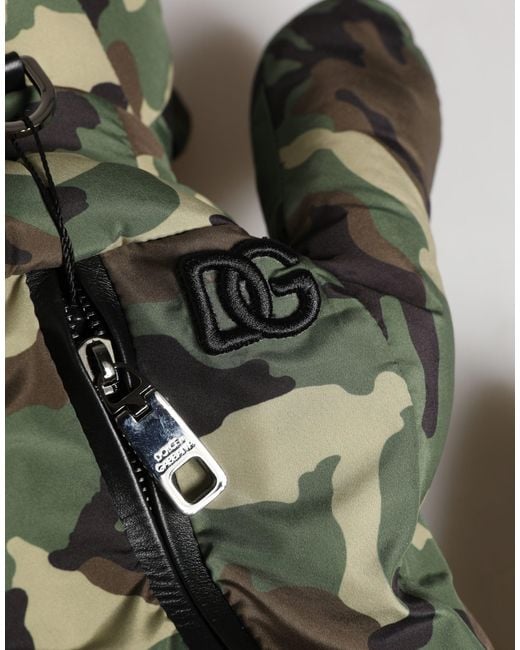 Dolce & Gabbana Green Multicolor Camouflage Animal Silhouette Waist Borse Bag