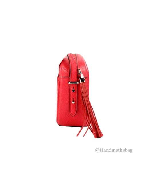 Kate Spade Pink New York 's Kourtney Pebbled Leather Zip Around Camera Crossbody Bag (stoplight)