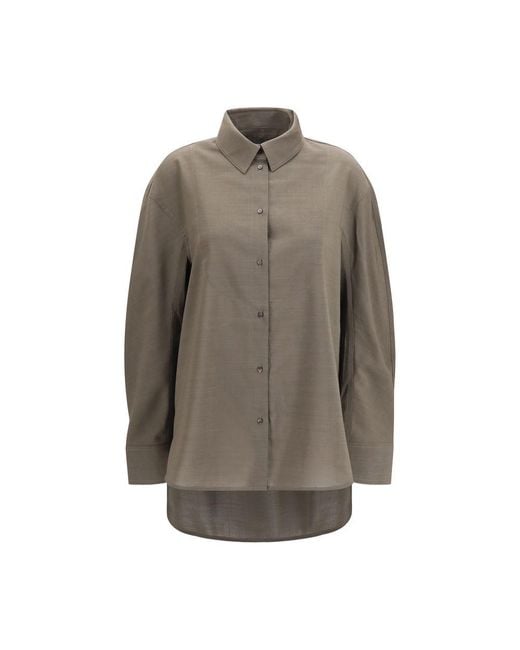 Jacquemus Brown Gray Cotton Shirt