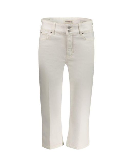 Guess Natural Bianco Cotton Capri
