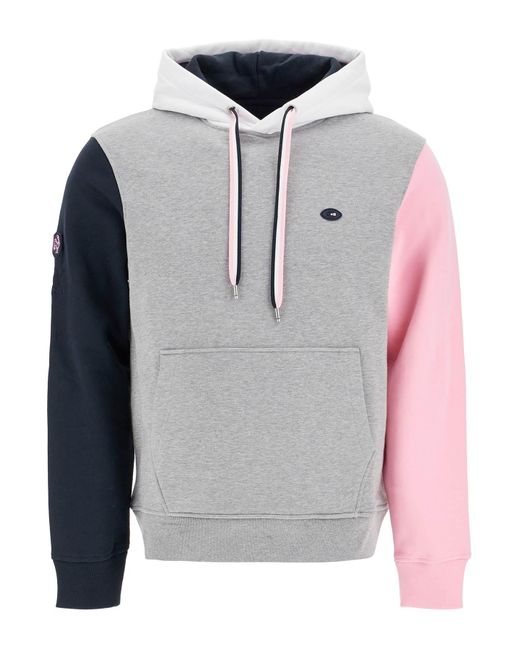 Eden Park Gray Hooded Color Block Sweatshirt for men