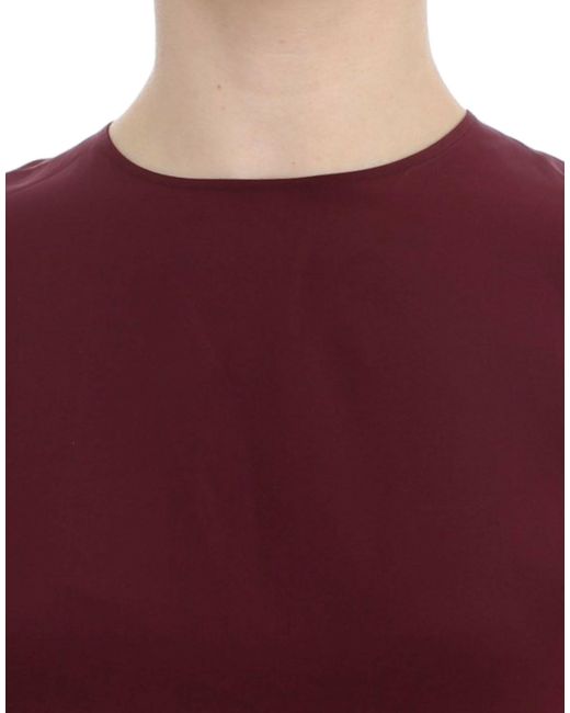 Dolce & Gabbana Purple 3/4 Sleeve Silk Blouse