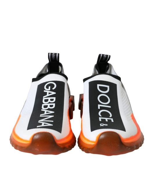 Dolce & Gabbana Orange Slip On Sorrento Sneakers Shoes