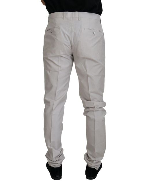Dolce & Gabbana Black Elegant Off Silk Blend Trousers for men