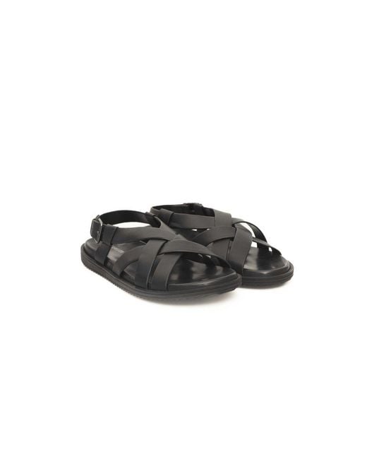 Cerruti 1881 Black Leather Men Sandal for men