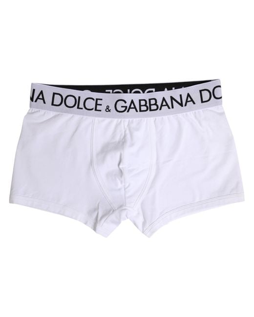 Dolce & Gabbana White Cotton Stretch Regular Boxer Underwear Elastane Clothing for men