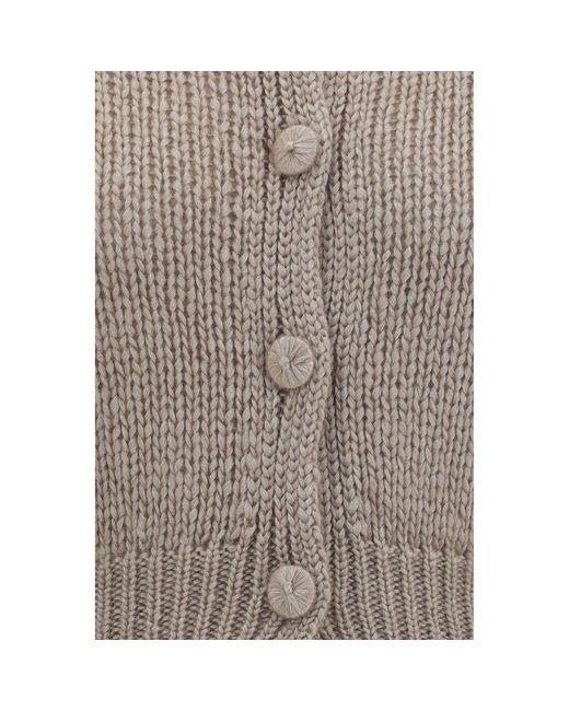 Forte_forte Brown Beige Silk Cardigan