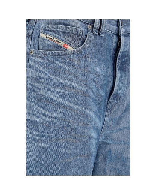 DIESEL Blue Cotton Relaxed Fit Jeans