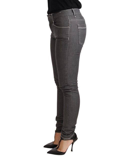 Acht Black Elegant Mid Waist Skinny Jeans