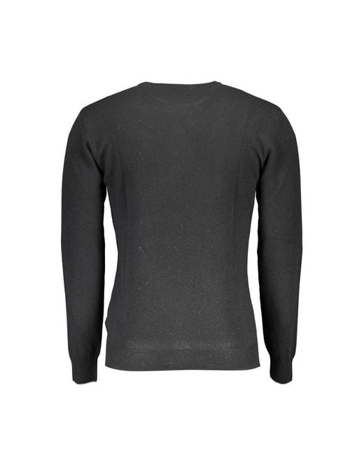 U.S. POLO ASSN. Black Elegant Slim Fit Crew Neck Sweater for men