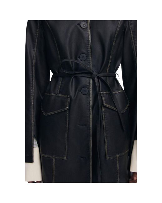 Desigual Black Polyethylene Coat