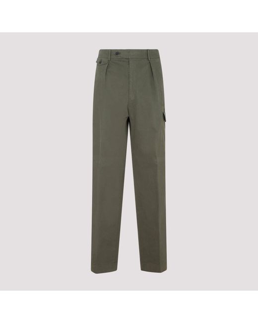 Ralph Lauren Purple Label Green Thicket Moss Cotton Pants for men