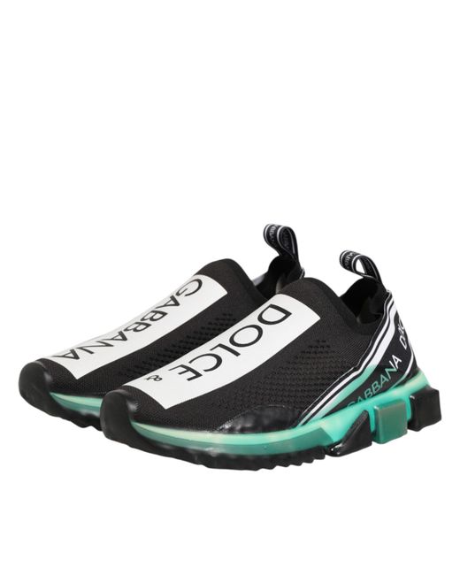 Dolce & Gabbana Green Black Slip On Sorrento Men Sneakers Shoes for men