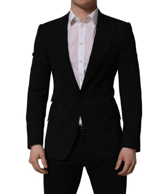 Dolce & Gabbana Black Wool Single Breasted Men Blazer Jacket for men