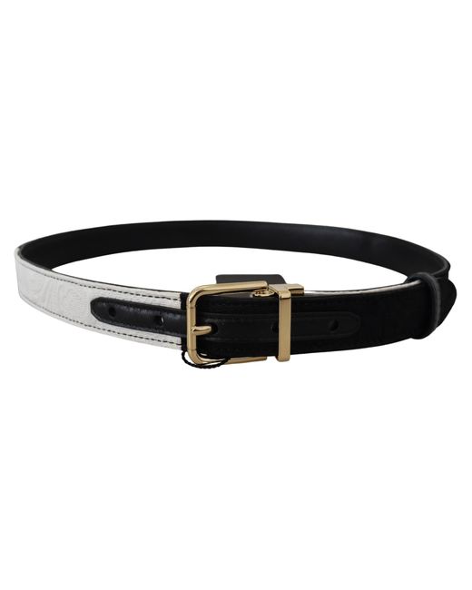 Dolce & Gabbana Black Patchwork Metal Buckle Belt