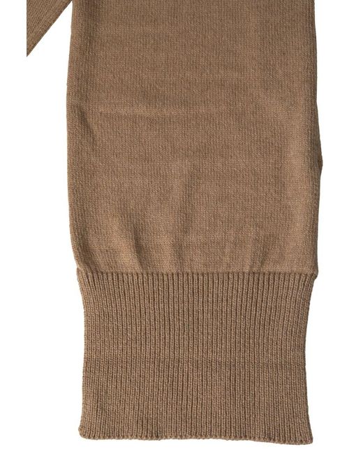 Dolce & Gabbana Brown Knitted Camel Wrap Shawl Foulard Scarf