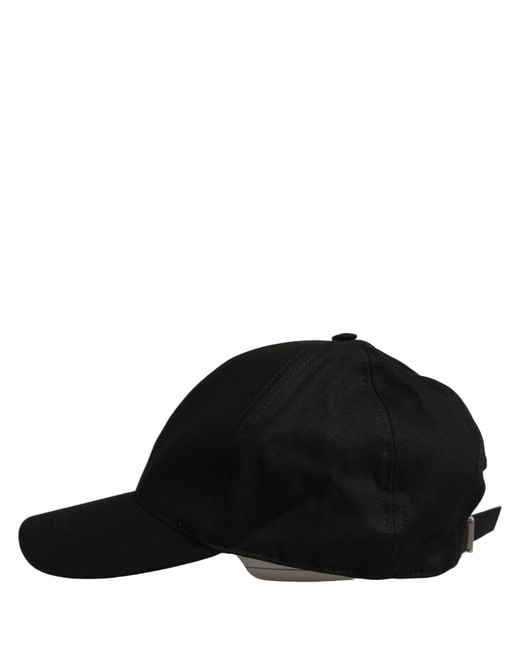 Dolce & Gabbana Men Black Cotton Baseball Capello 6 Panels Hat for men