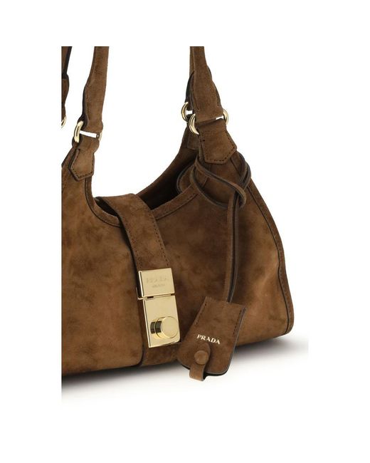 Prada Brown Calf Leather Bos Taurus Shoulder Bag