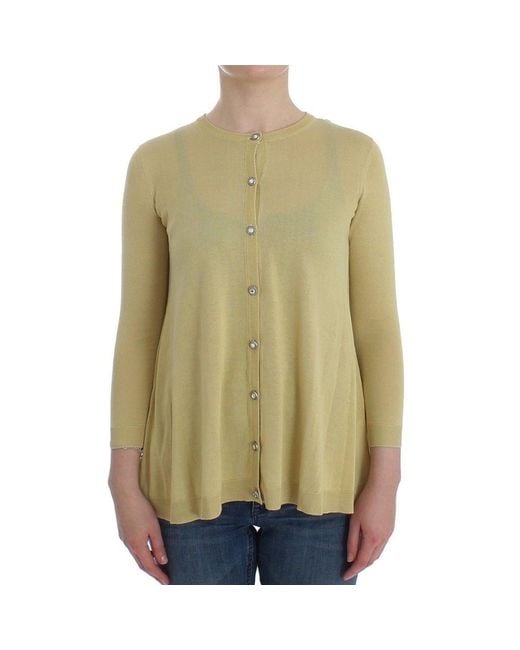 Dolce & Gabbana Green Bicolor Silk Cardigan