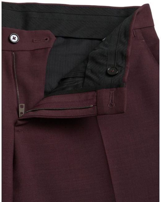 Dolce & Gabbana Purple Wool Slim Fit Dress Pants for men