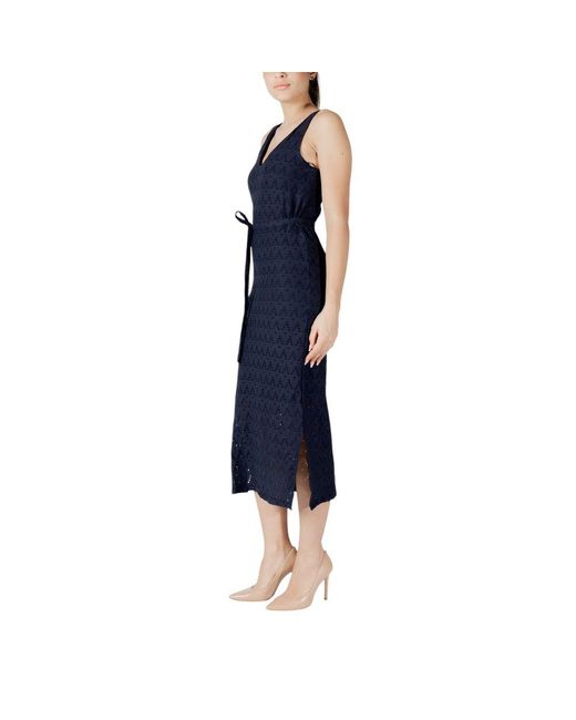 VILA CLOTHES Blue Recycled Polyester Midi