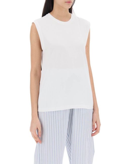 Skall Studio White Top Andy Con Ricamo Conchiglia