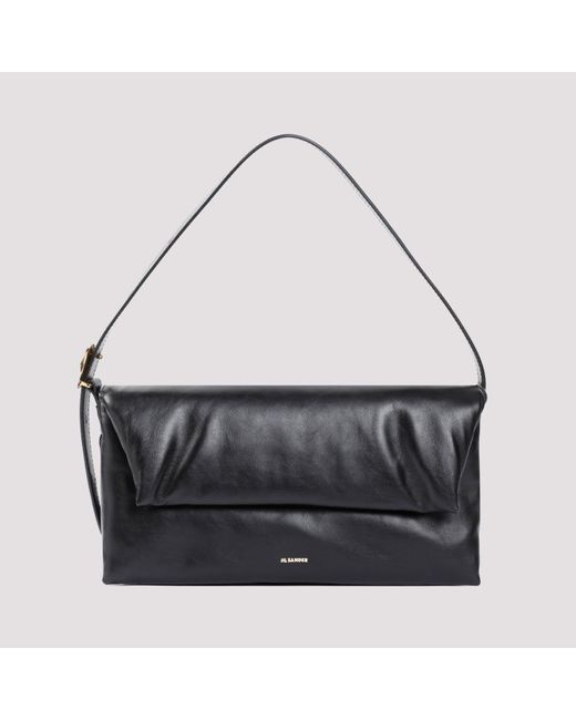 Jil Sander Black Origami Nappa Calf Leather Shoulder Bag