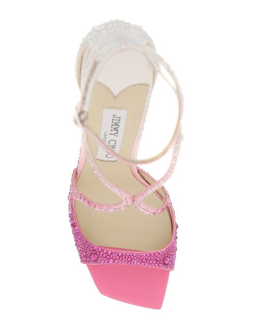 Jimmy Choo Pink Azia 95 Pumps With Crystals