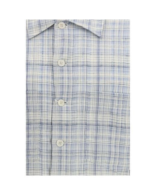sunflower Gray Blue Cotton Pattern Shirt for men
