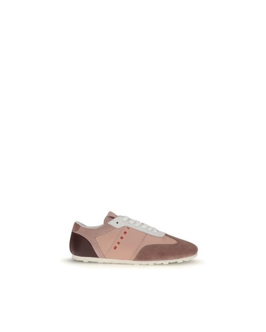 Marni Brown Multicolor Calf Leather Bos Taurus Athletic Sneakers