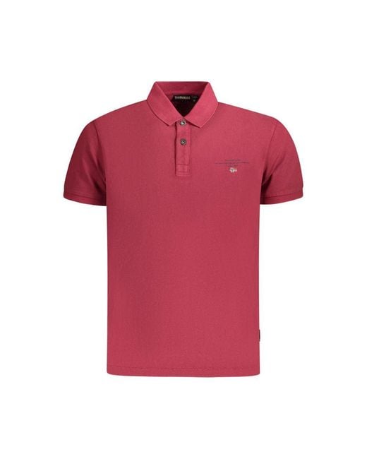 Napapijri Red Cotton Polo Shirt for men