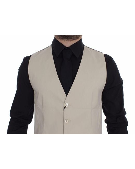 Dolce & Gabbana Black Elegant Cotton Blend Dress Vest for men