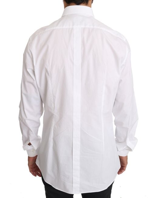 Dolce & Gabbana White Elegant Slim Fit Dress Shirt for men