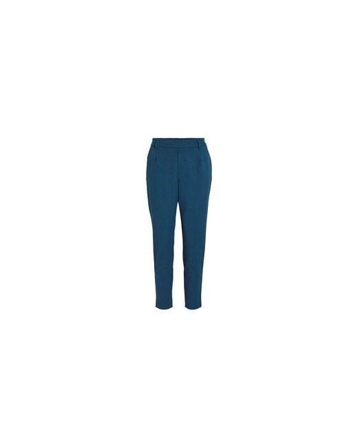 VILA CLOTHES Blue Polyester Pants