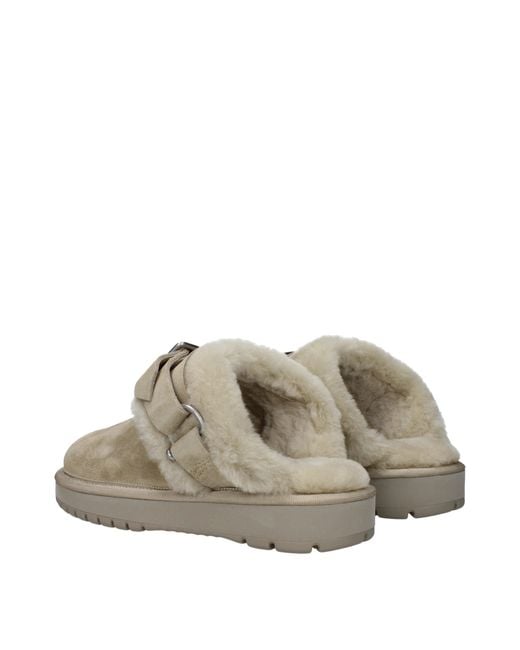Burberry Green Leather Slippers for men