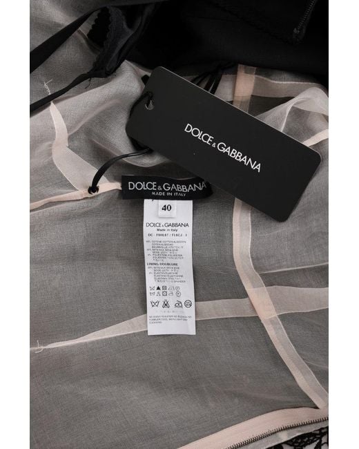 Dolce & Gabbana Black Cotton Silk Floral Long Dress