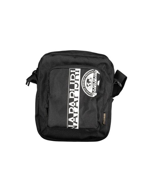 Napapijri Black Eco-Conscious Shoulder Bag With Logo for men