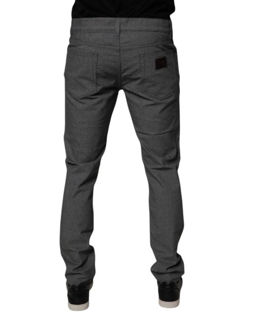 Dolce & Gabbana Black Slimfit Cotton Stretch Jeans for men