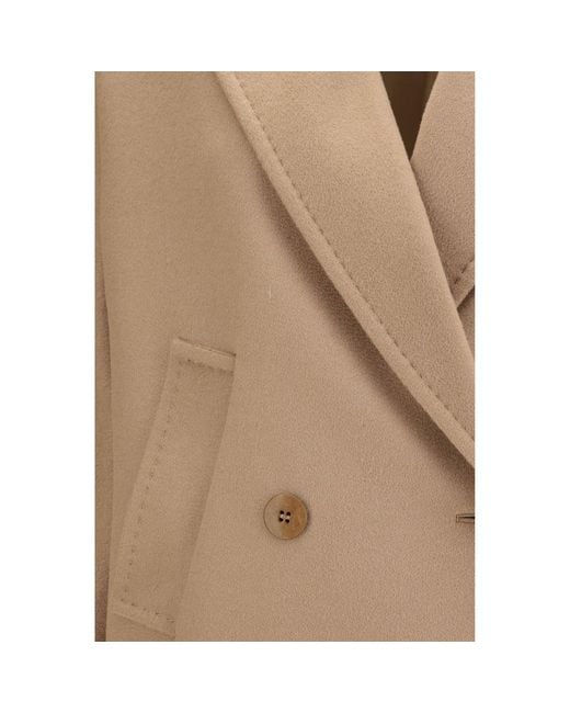 Max Mara Natural Beige Wool Oves Aries Coat