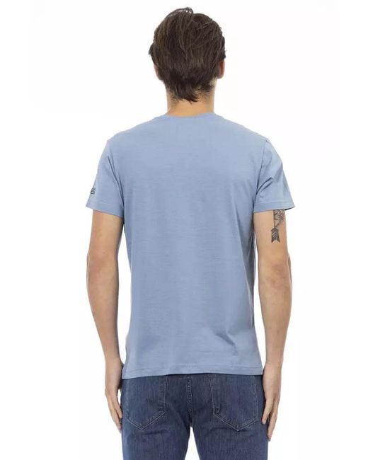 TRUSSARDI ACTION Light Blue Cotton Men T for men